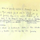Imagen del manuscrito hallado.