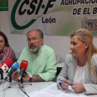 Yolanda Fernández, Pedro Núñez y María Antonio Rubio, ayer durante la rueda de prensa. DL
