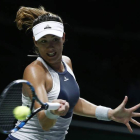 Muguruza, durante la final de dobles en la Copa de Maestras.