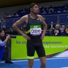 Saúl Ordóñez cruzó la meta en tercera posición en el World Indoor Tour de Karlsruhe. DL