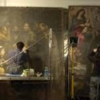 Imagen de la restauración de la colección de pintura florentina del convento de las Descalzas Reales