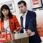 Ana Redondo y Luis Tudanca, ayer, en la rueda de prensa celebrada en Valladolid.