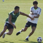Cristiano Ronaldo participó de manera muy activa en el entrenamiento vespertino delMadrid.