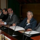 Pedruelo, Recio, Llamas, González y Fernández Catón, ayer en Botines