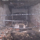 Estado en el que quedó la cochera donde se originó el fuego.