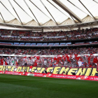 Imagen de la grada del Wanda Metropolitano, en el partido femenino entre el Atlético y el Barça.
