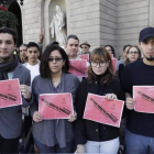 Protesta en Sant Jaume por un refugio digno, este miércoles.