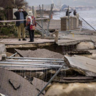 Efectos del temporal  en las playas del  Saler por el temporal maritimo.