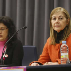 Teresa Gutiérrez y Teresa Álvarez, ayer, en León