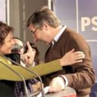 José Blanco, charla con la candidata socialista a la alcaldía de Ávila, Mercedes Martín