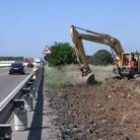 Imagen de las obras de reforma de la N-120 a la altura del municipio de Villadangos del Páramo