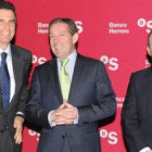 Jaime Guardiola, Javier Vega Corrales y Pablo Junceda, en un momento de la jornada del Banco Herrero