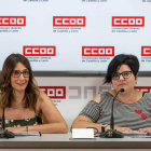 La secretaria de Mujer, Yolanda Martín, y la agente de Igualdad de CC OO, María Sánchez. DOS SANTOS