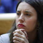 La ministra de Igualdad, Irene Montero, ayer en el Senado. ZIPI