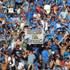 El estadio maragato se prepara para el desembarco de la marea azulona el próximo domingo.