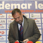 El presidente ademarista, Carlos Pollán, el día que anunció la entrada del club en un concurso de acreedores voluntario.