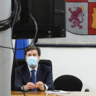 El consejero Carriedo, durante una conexión telemática. NACHO GALLEGO