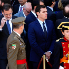 Mariano Rajoy y Albert Rivera, durante los actos oficiales de la festividad de la Comunidad de Madrid.
