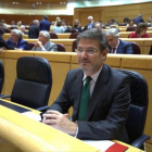 El ministro de Justicia, Rafael Catalá, el pasado martes en la sesión de control al Gobierno en el Senado.