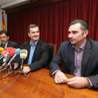 Jaime González, José Antonio Velasco y José Manuel Blanco, ayer en Ponferrada.