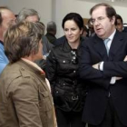 Herrera y Silvia Clemente, ayer durante la inauguración de la Unidad Veterinaria de Tamames