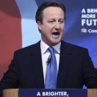 Cameron, en la presentación de su programa electoral, en Swindon, este martes.
