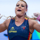 Lidia Valentín celebra su éxito en el Campeonato Europeo de Halterofilia celebrado en Tel Aviv