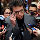 Íñigo Errejón ante la prensa, el pasado jueves en el Congreso.