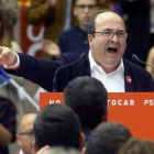 Miquel Iceta, durante un mitin de los socialistas en Barcelona, el pasado 25 de abril.
