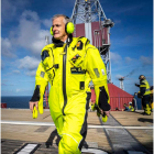 El primer ministro de Noruega visita una plataforma, ayer. OLE BERG-RUSTEN