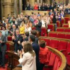 El Gobierno catalán celebra la aprobación de la Ley del Referéndum el 6 de septiembre. TONI ALBIR