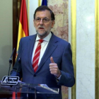 Mariano Rajoy, en rueda de prensa en el Congreso.