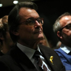 Artur Mas intervino ayer noche en un acto de campaña en Olot.
