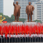 Manifestación en honor del Kim Jong-un.