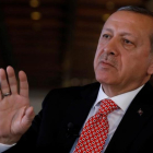 El presidente de Turquía, Recep Tayyip Erdogan, durante una entrevista con Reuters en el Palacio Presidencial, en Ankara, el 25 de abril.