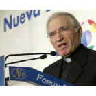 El cardenal Rouco Varela, este viernes, en una conferencia en Madrid.