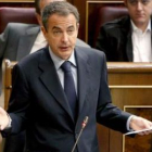 El presidente del Gobierno, Rodríguez Zapatero, durante una intervención en el Congreso.