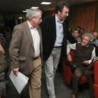 Toxo, ayer en un momento de la reunión en Compostilla.