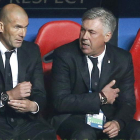 Zidane en su último partido como segundo de Carlo Ancelotti.
