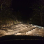 La carretera de Prioro se convirtió en un auténtico río.
