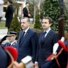 El primer ministro de Turquía, Recep Tayyip Erdogan, junto a Zapatero .