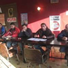 Los miembros del comité de empresa de la Hullera, ayer