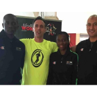 Alejandro Vaquera junto a árbitros de Angola, Egipto y Senegal