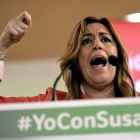 La presidenta de la Junta y candidata del PSOE, Susana Díaz, en un acto celebrado ayer.