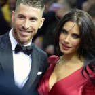 Sergio Ramos y Pilar Rubio en la ceremonia del Balón de Oro del 2016 en Zúric.