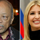 El productor musicalo Quincy Jones e Ivanka Trump, hija del presidente de EEUU.