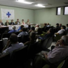 Un instante de la asamble de los donantes de sangre.