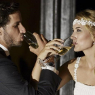 Feliciano López y Alba Carrillo, el día de su boda, el 17 de julio del 2015.
