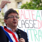 El candidato de Francia Insumisa, Jean Luc Melenchon en un mítin.