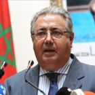 El ministro del Interior, Juan Ignacio Zoido, durante su viaje a Marruecos, donde se entrevistó con su homólogo marroquí, Abdelouafi Laftit.